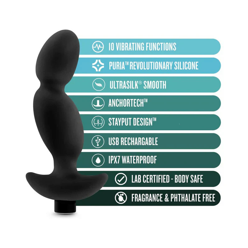Anal Adventures Platinum Silicone Vibrating Prostate Massager 4